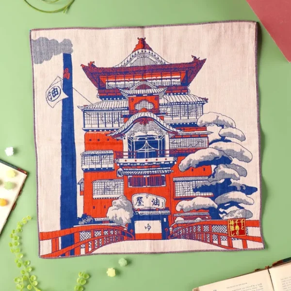 Store Mouchoir Imabari Palais d’Arubaya 40x40 cm - Le Voyage de Chihiro Textile