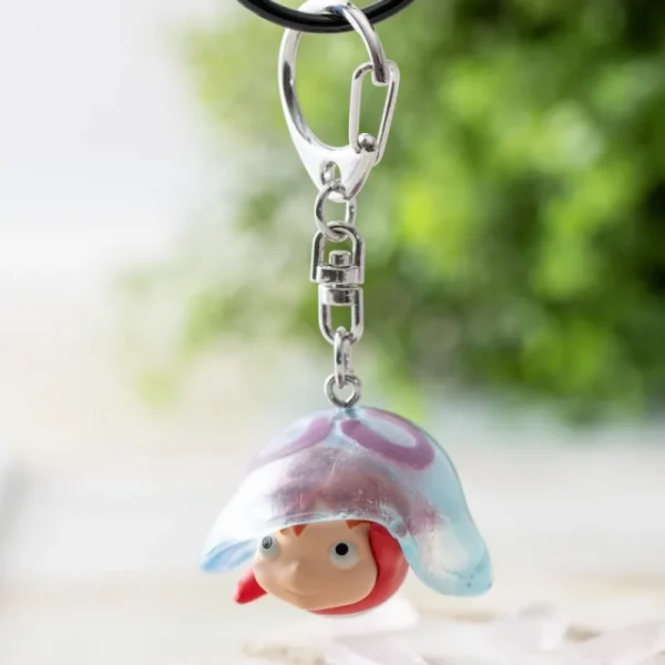 New Porte-clés 3D Ponyo et méduse - Ponyo sur la falaise Porte-Clés