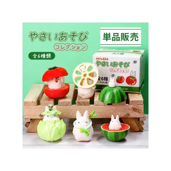 Hot Pose Coll Assort 6 figurines Totoro Blanc Légumes - Mon Voisin Totoro Figurines
