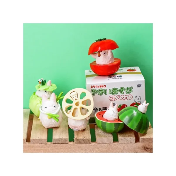 Hot Pose Coll Assort 6 figurines Totoro Blanc Légumes - Mon Voisin Totoro Figurines