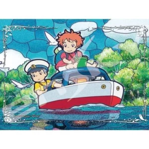 Shop Puzzle Vitrail 208P Ponyo & Sosuke sur le bateau - Ponyo sur la falai Puzzle