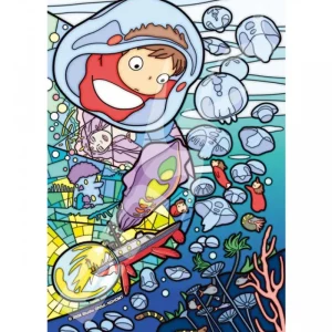 New Puzzle Vitrail 126P Ponyo sous la mer - Ponyo sur la falaise Puzzle