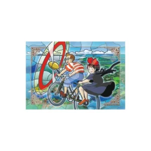 Sale Puzzle Vitrail 300P Tombo & Kiki sur le vélo à hélice - Kiki la petit Puzzle