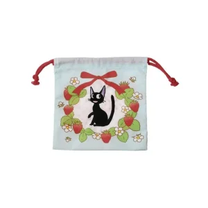 Shop Sacoche à cordon Jiji Fraises 20 x 19 cm - Kiki la petite sorcière Sacs