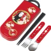 Store Set Baguettes Cuillère Fourchette No Face rouge foncé - Le Voyage de Cuisine Et Table