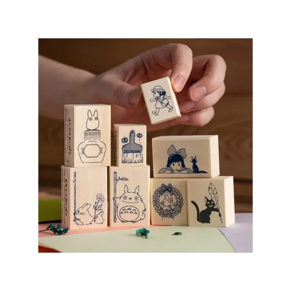 Store Tampon en bois Totoro Blanc & Bouteille d'encre - Mon Voisin Totoro Petit Matériel