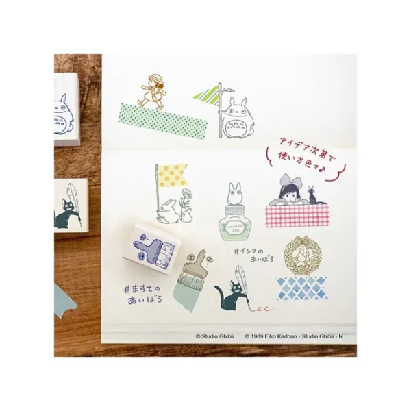 Store Tampon en bois Totoro Blanc & Bouteille d'encre - Mon Voisin Totoro Petit Matériel