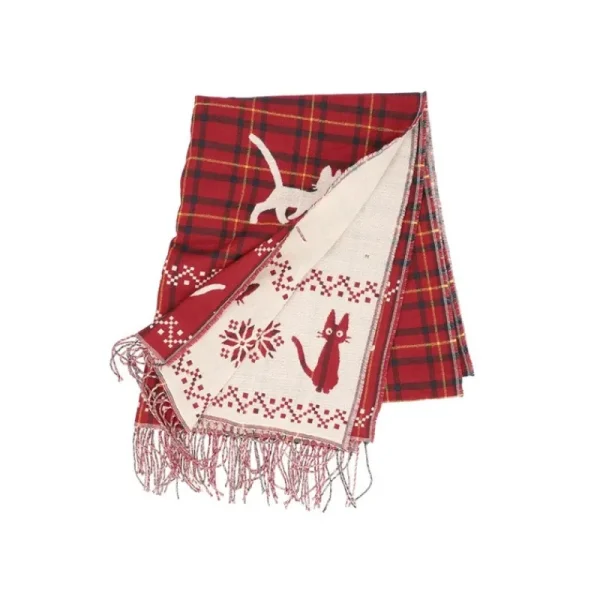 New Étole avec accroche Jiji motifs à carreaux - Kiki la petite sorcière Textile