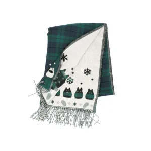 Clearance Étole avec accroche Totoro motifs à carreaux - Mon Voisin Totoro Textile