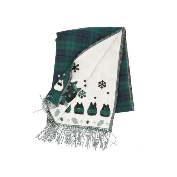 Clearance Étole avec accroche Totoro motifs à carreaux - Mon Voisin Totoro Textile