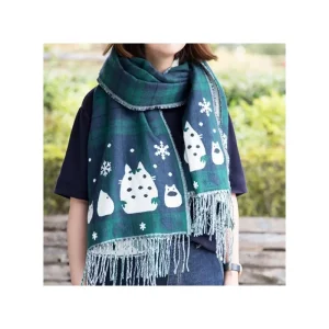 Clearance Étole avec accroche Totoro motifs à carreaux - Mon Voisin Totoro Textile