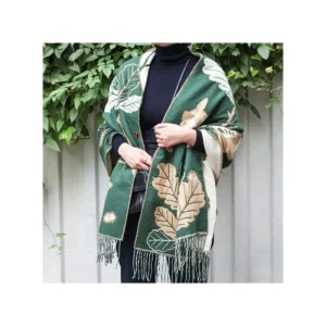 Clearance Étole vert foncé Feuilles de chêne - Mon Voisin Totoro Textile