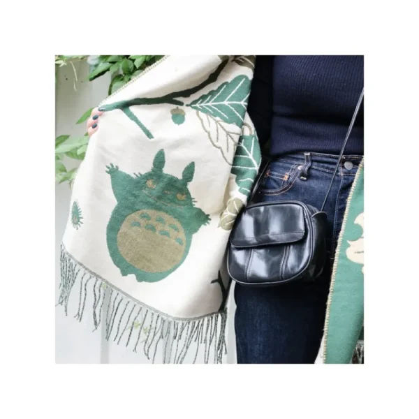 Clearance Étole vert foncé Feuilles de chêne - Mon Voisin Totoro Textile
