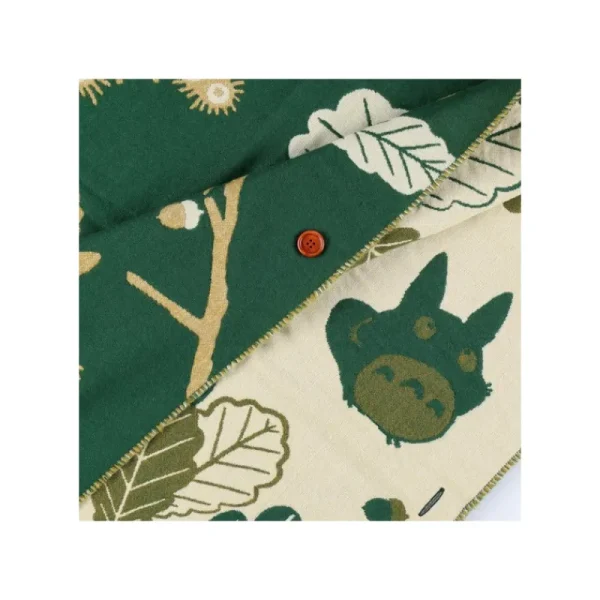 Clearance Étole vert foncé Feuilles de chêne - Mon Voisin Totoro Textile