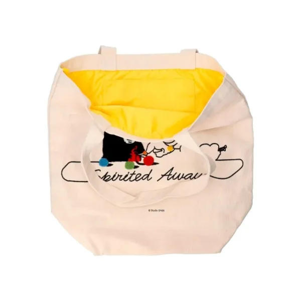 Shop Tote bag Brodé No Face Tricotant - Le Voyage de Chihiro Sacs