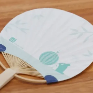 Best Sale Éventail Bambou & Enveloppe Totoro avec Pastèque - Mon Voisin Totoro Accessoires