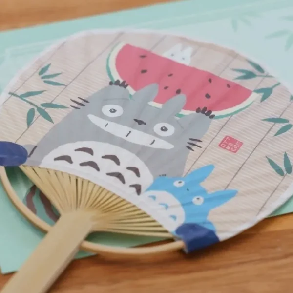 Best Sale Éventail Bambou & Enveloppe Totoro avec Pastèque - Mon Voisin Totoro Accessoires