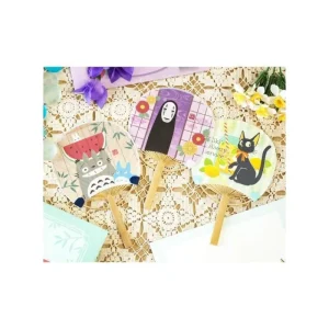 Hot Éventail Bambou & Enveloppe No Face avec Fleur - Le Voyage de Chihiro Accessoires